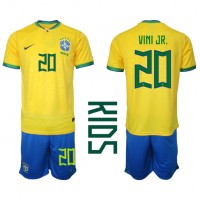 Brasilien Vinicius Junior #20 Heimtrikotsatz Kinder WM 2022 Kurzarm (+ Kurze Hosen)
